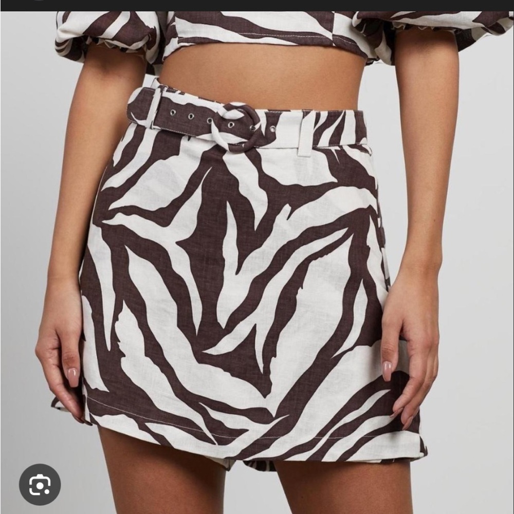 Faithfull the brand linen Cecilia zebra skort